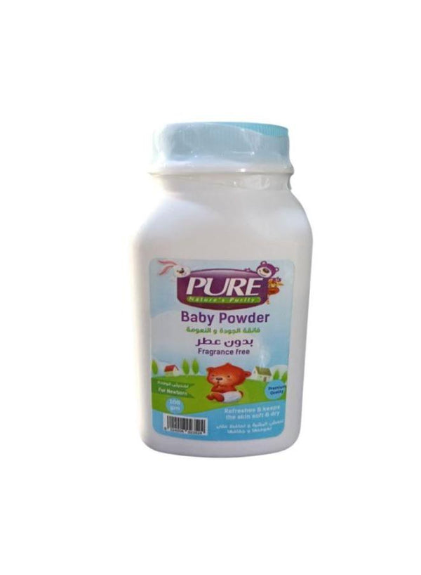 بيور بودرة تلك اطفال بلا عطر 100جم ازرق