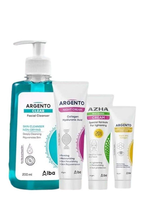 ارجنتو غسول+كريم ليل ك+كريم عين 15مل+كريم ازهى ك