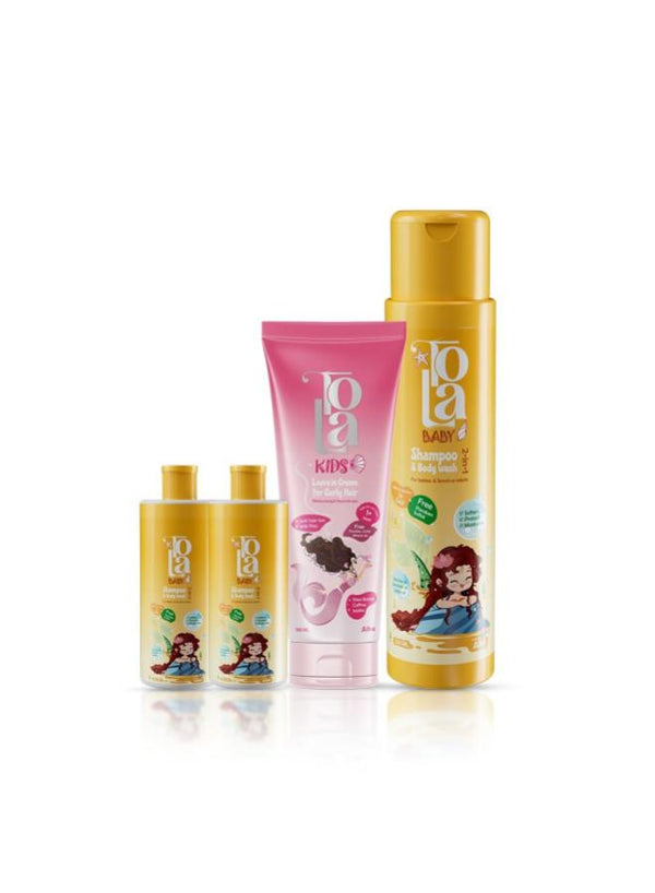 تولا اطفال بوكس 4ق 2شامبو +2بديل زيت