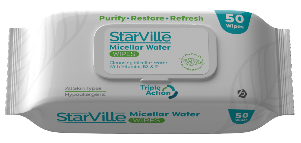 Starville Micellar Water Wipes 50 Pieces