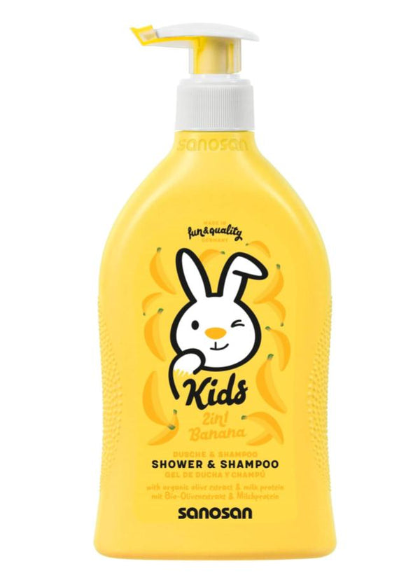 سانوسان كيدز شامبو وشاور اطفال 400مل موز اصفر
