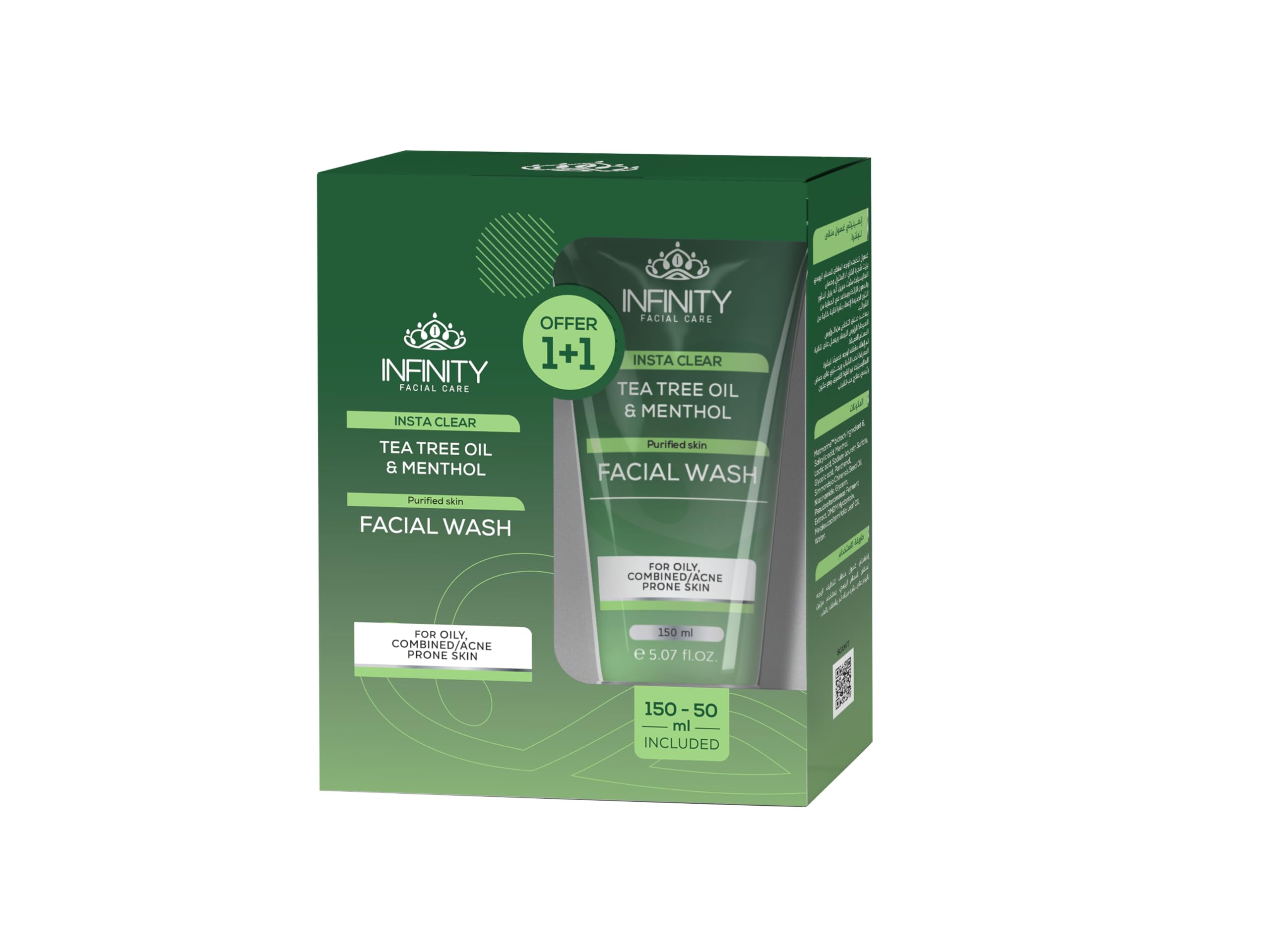 Infinity Facial Care Insta Clear Facial Wash 150Ml+50Ml